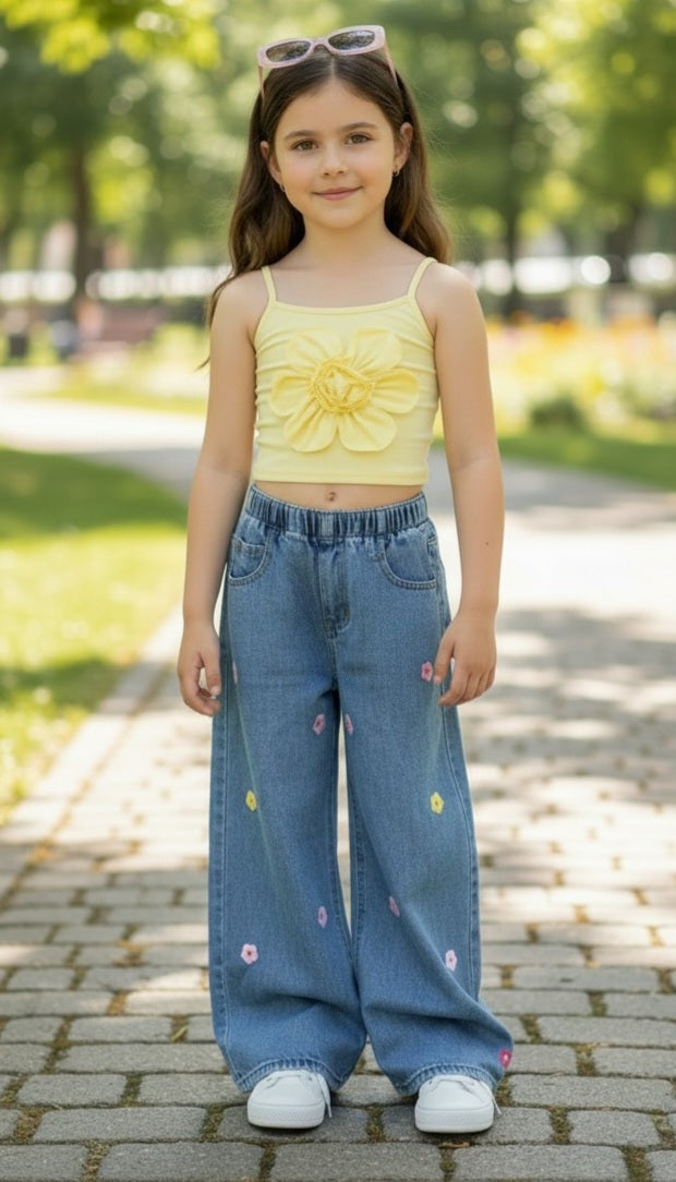 Sunny Daisy Denim Set