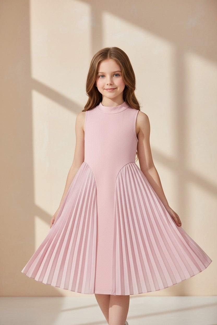 Blush Pleated Princess Dress 🌸