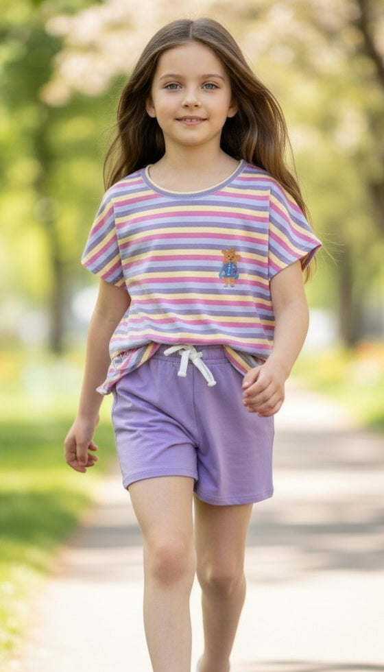 Lavender Stripe Summer Set