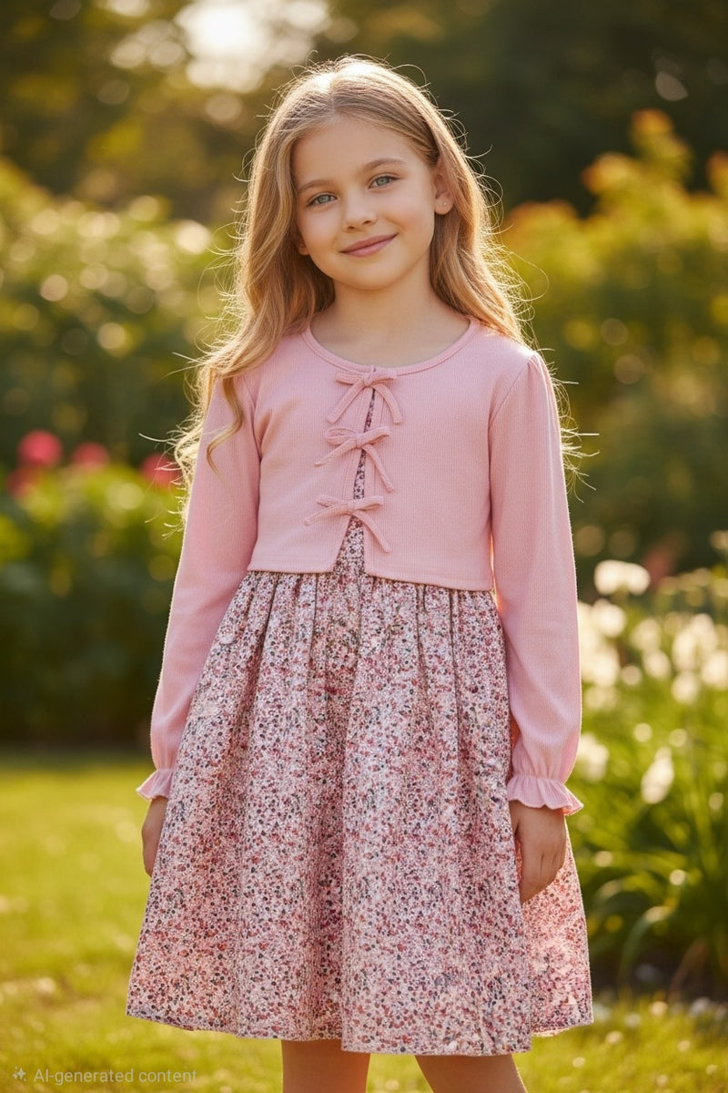 Dusty 2pcs Rose Floral Dress