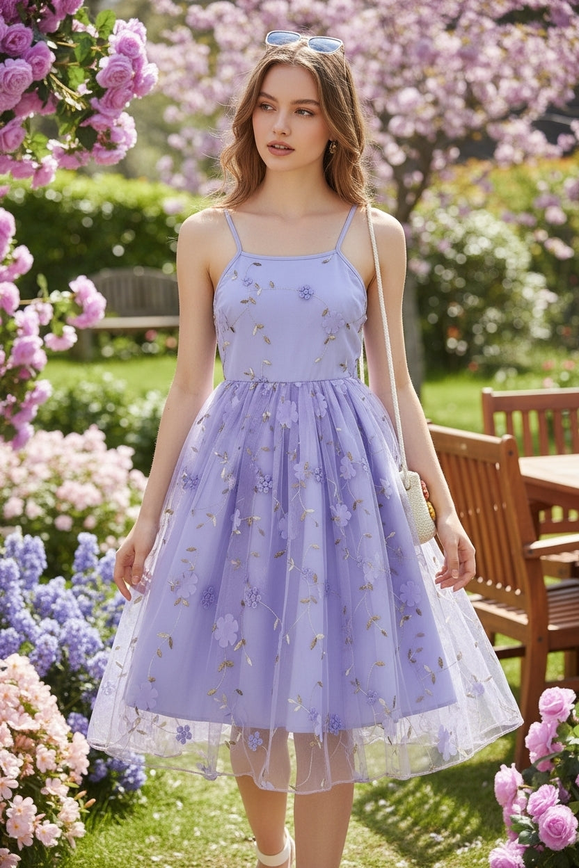 Lavender Flowers Dress