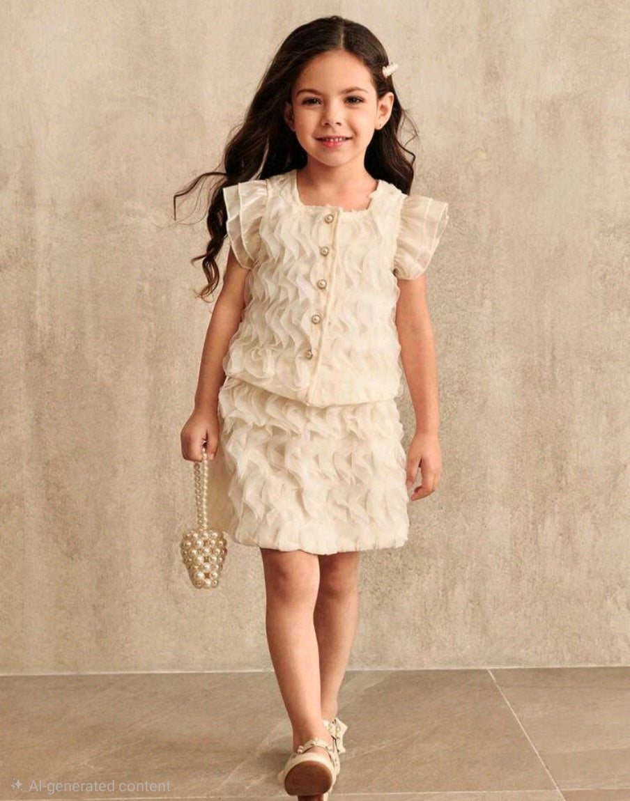 Cream Ruffle Set