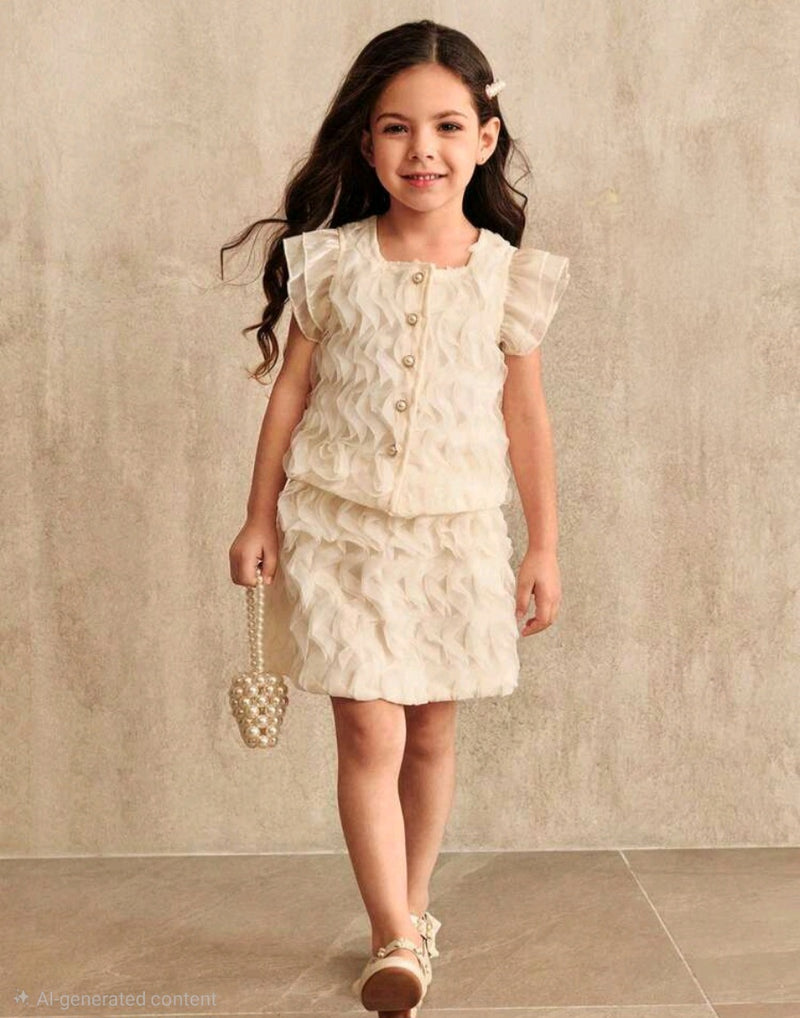 Cream Ruffle Set